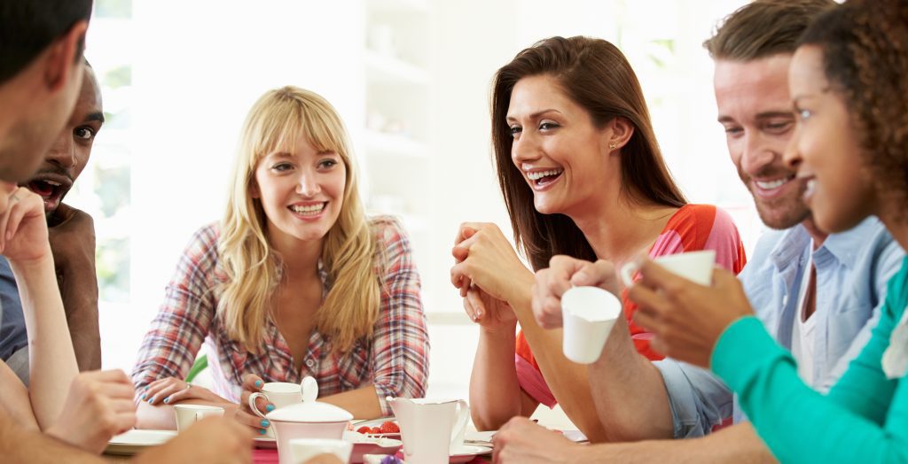 Group of friends drinking coffee for menopause support Melbourne.